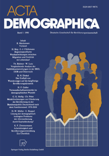 Acta Demographica: Deutsche Gesellschaft für Bevölkerungswissenschaft e.V.