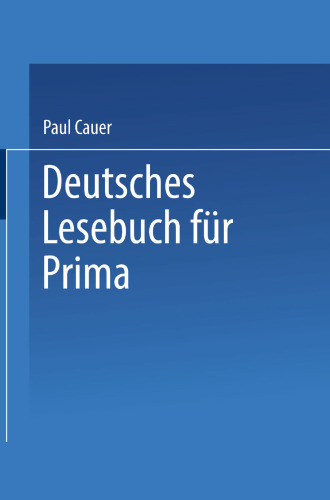 Deutsches Lesebuch für Prima