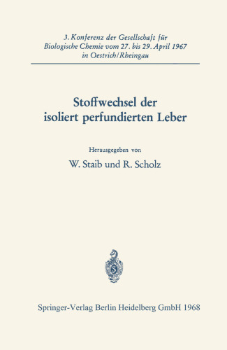 Stoffwechsel der isoliert perfundierten Leber