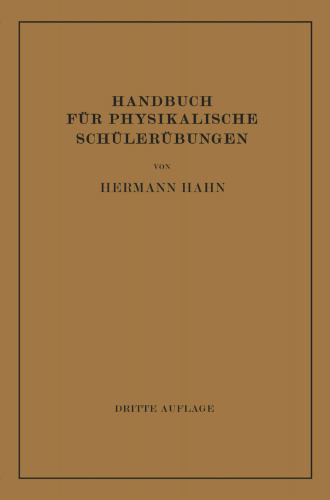 Handbuch für Physikalische Schülerübungen