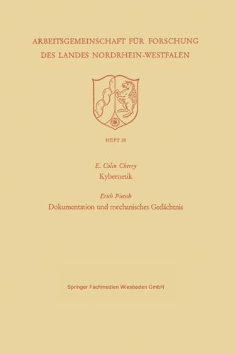 Kybernetik. Dokumentation und mechanisches Gedächtnis