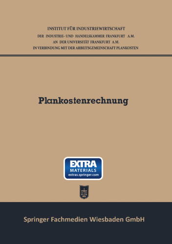 Plankostenrechnung: Bericht über die Plankostentagung im Januar 1949