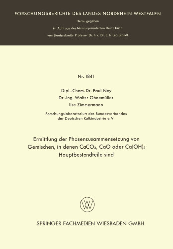 Ermittlung der Phasenzusammensetzung von Gemischen, in denen CaCO3, CaO oder Ca(OH)2 Hauptbestandteile sind