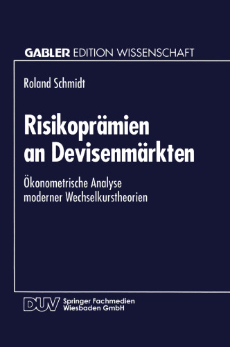 Risikoprämien an Devisenmärkten: Ökonometrische Analyse moderner Wechselkurstheorien