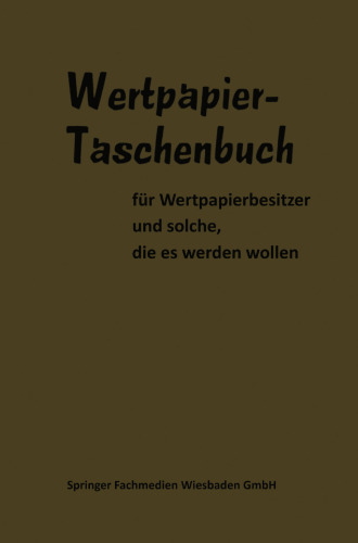 Wertpapier Taschenbuch