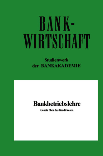 Bankbetriebslehre: Gesetz über das Kreditwesen