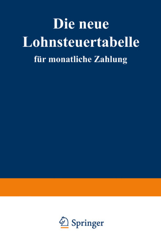 Die neue Lohnsteuertabelle für monatliche Zahlung