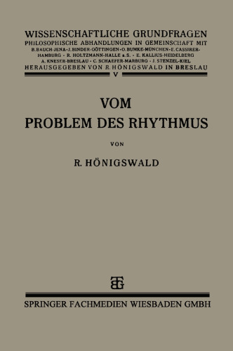 Vom Problem des Rhythmus: Eine Analytische Betrachtung über den Begriff der Psychologie