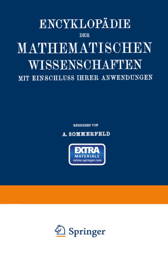 Encyklopädie der Mathematischen Wissenschaften mit Einschluss ihrer Anwendungen: Fünfter Band in Drei Teilen Physik