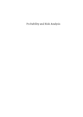 Probability and Risk Analysis An Introduction for Engineers