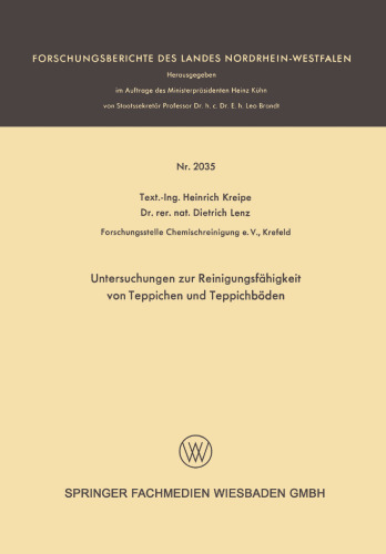 Untersuchungen zur Reinigungsfähigkeit von Teppichen und Teppichböden