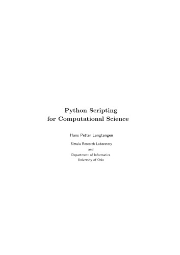 Python Scripting for Computational Science