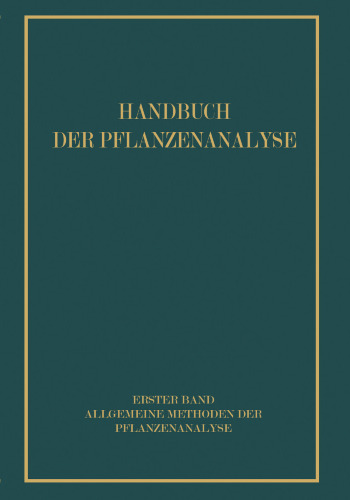 Allgemeine Methoden der Pflanzenanalyse