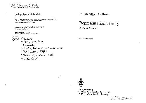 Representation Theory A First Course