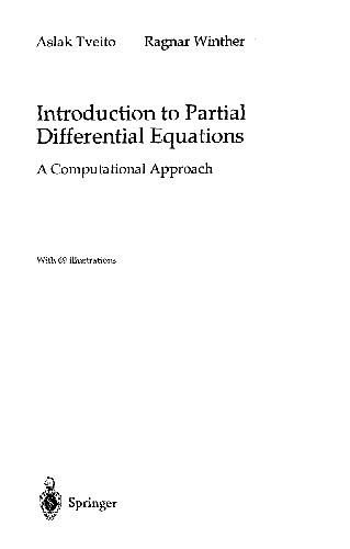 Introduction to Partial Differential Equations A Computational Approach