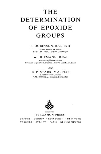 The Determination of Epoxide Groups