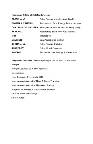 Advances In Solar Energy Technology. Proceedings of the Biennial Congress of the International Solar Energy Society, Hamburg, Federal Republic Of Germany, 13–18 September 1987