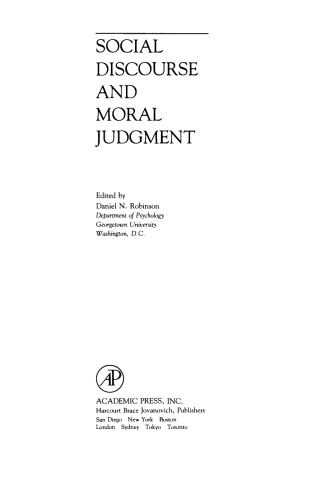 Social Discourse and Moral Judgement