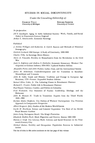 Sources and Methods of Historical Demography. Studies in Social Discontinuity