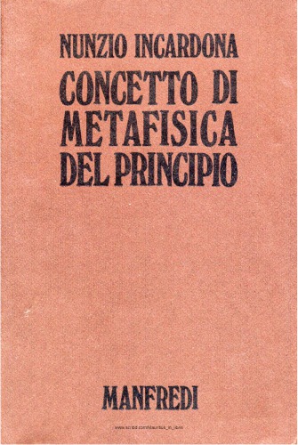 Concetto di metafisica del principio