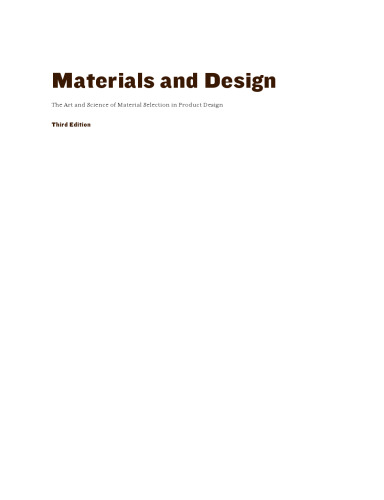 Materials and Design. The Art and Science of Material Selection in Product Design