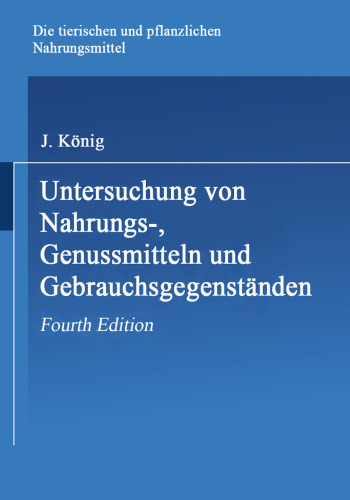 Untersuchung von Nahrungs-, Genussmitteln und Gebrauchsgegenständen