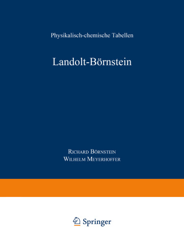 Landolt-Börnstein: Physikalisch-chemische Tabellen, Teil b