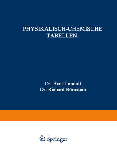 Physikalisch-Chemische Tabellen