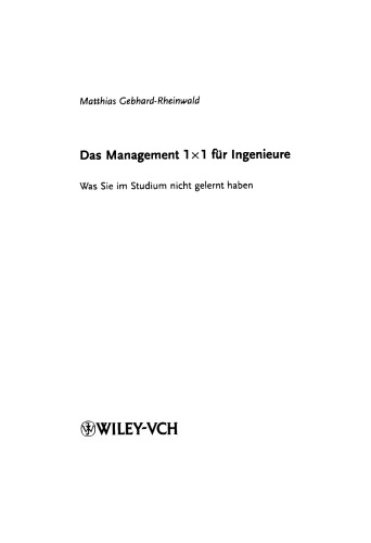 Das Management 1x1 für Ingenieure