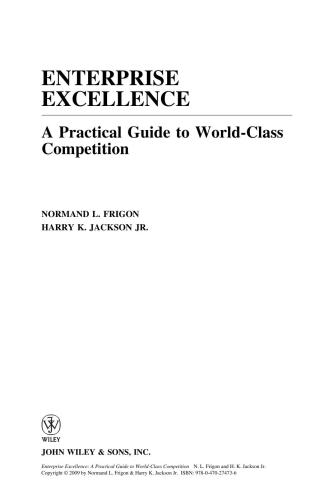 Enterprise Excellence: A Practical Guide to World Class Competition