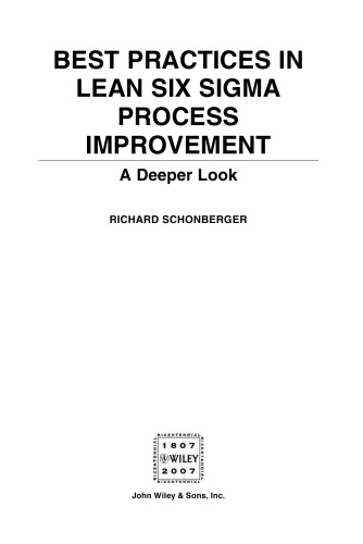 Best Practices in Lean Six Sigma Process Improvement