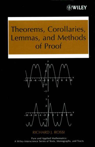 Theorems, Corollaries, Lemmas, and Methods of Proof