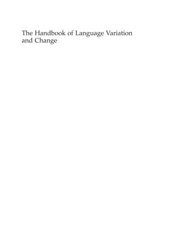 The Handbook of Language Variation and Change