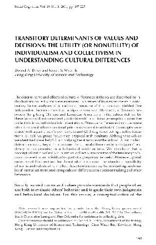 The Utility of Individualism Collectivism Research