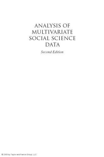 Analysis of Multivariate Social Science Data, Second Edition