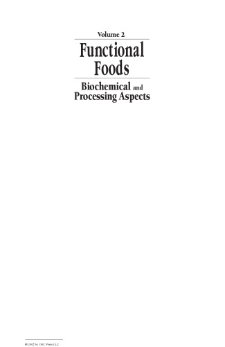 Functional Foods: Biochemical and Processing Aspects, Volume 2