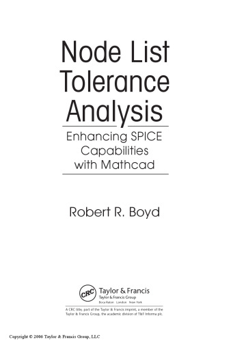 Node List Tolerance Analysis: Enhancing SPICE Capabilities with Mathcad