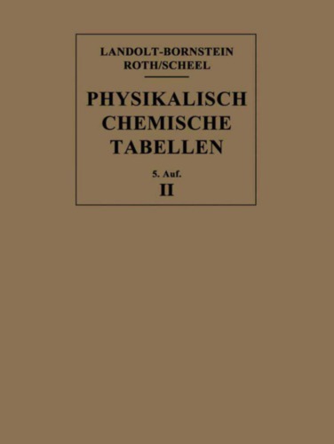 Landolt-Börnstein : Physikalisch-chemische Tabellen II, Teil b