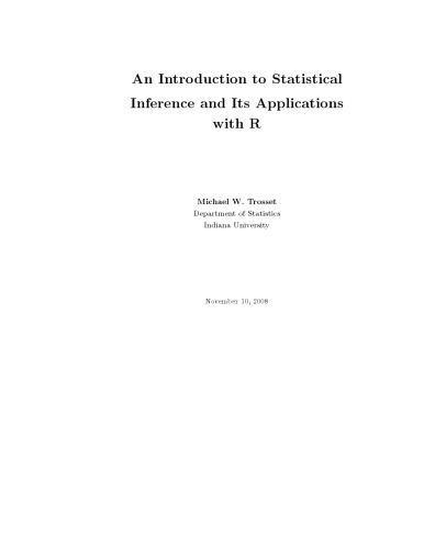 An Introduction to Statistical Inference and Its Applications with R