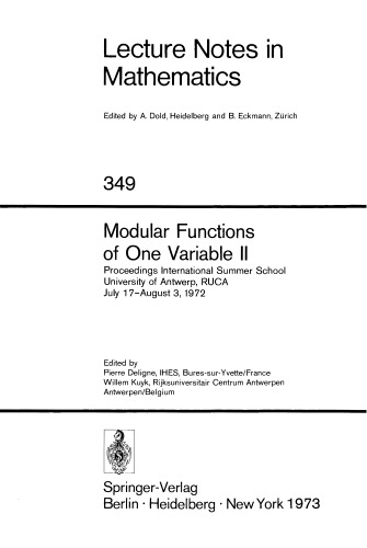 Modular functions of one variable II