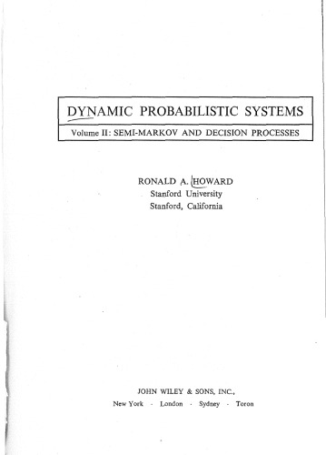 Dynamic Probabilistic Systems Volume 2