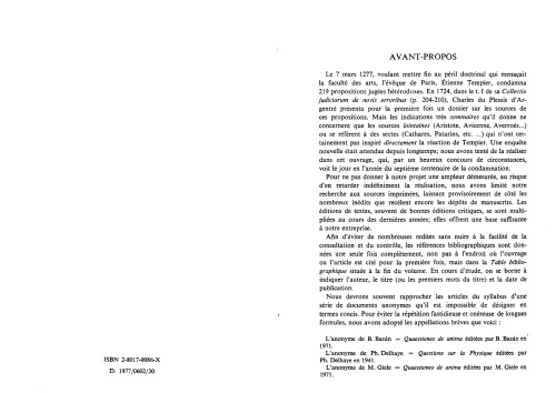 Enquête sur les 219 thèses condamnées à Paris le 7 mars 1277