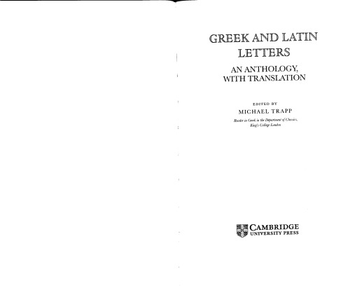 Greek and Latin Letters: An Anthology with Translation