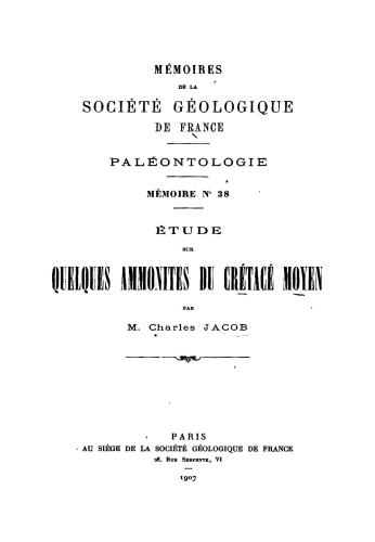 Etude sur quelques ammonites du Crétacé Moyen