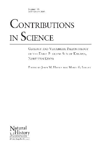 GEOLOGY AND VERTEBRATE PALEONTOLOGY OF THE EARLY PLIOCENE SITE OF KANAPOI,NORTHERN KENYA