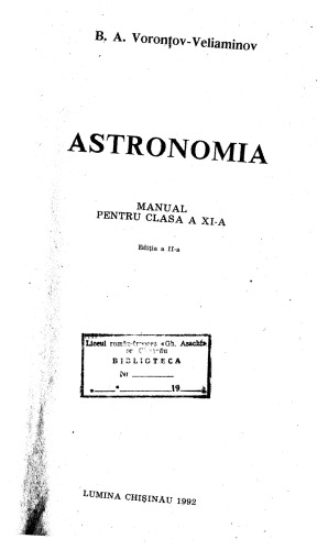 Astronomia Manual Pentru Clasa XI-A