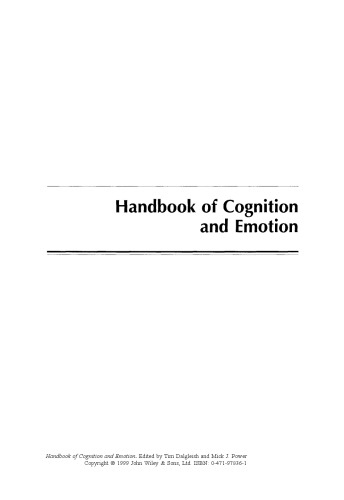 handbook Of Cognition And Emotion