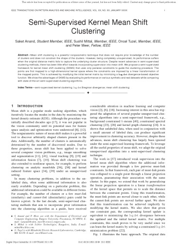 Semi-Supervised Kernel Mean Shift Clustering