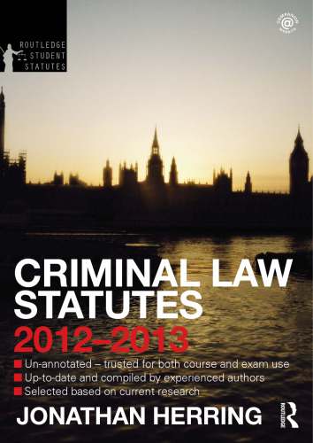 Criminal Law Statutes 2012-2013