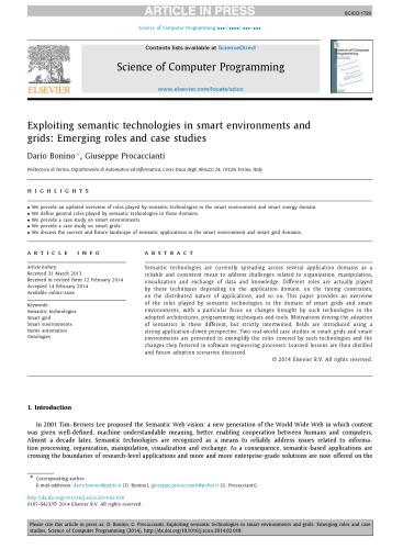 Exploiting semantic technologies in smart environments and grids: Emerging roles and case studies